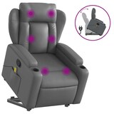 thumbnail of vidaXL Massagesessel mit Aufstehhilfe Grau Kunstleder