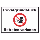 thumbnail of Privatgrundstück Betreten verboten Schild mit Symbol kein Zutritt A0 (841x1189mm)