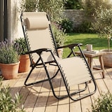 thumbnail of HEMAX, Sdraio Zero Gravity Relax in Textilene, 112x65 cm, Poltrona Reclinabile Pieghevole, beige