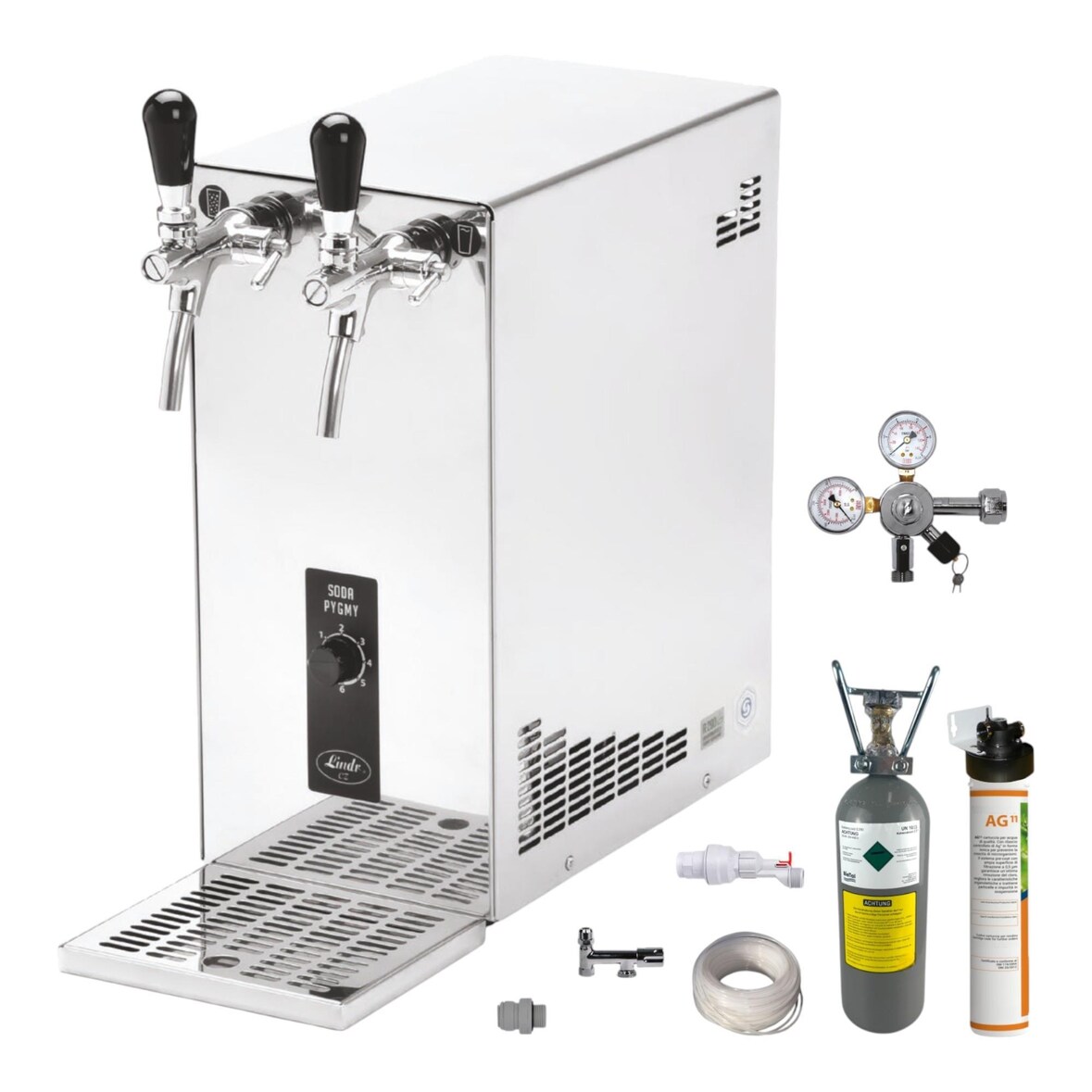 Tafelwassergerät Wasserzapfanlage Zapfanlage 25 Ltr Pygmy SET 2Kg CO2 mit Filter