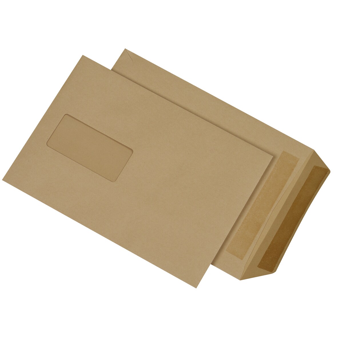 Versandtasche 30123602 B5 mit Fenster selbstklebend 90g braun 500 Stück