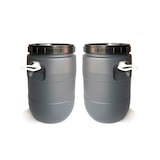 thumbnail of Bidon de boca ancha de 30 litros | X2 UNDS | Con Asas | Gris y Negro -