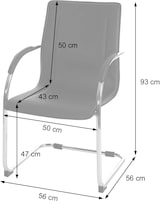 thumbnail of Esszimmerstuhl Sammy | HxBxT 93x56x56cm | Sitzhöhe 47cm | Stahl | Schwarz | Freischwinger Küchenstuhl Lehnstuhl Stuhl