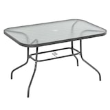 thumbnail of Mesa de Jardín Exterior Rectangular de Metal Orificio para Sombrilla 120x80x70cm