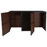 thumbnail of 3er-Mülltonnenverkleidung HWC-E25, Mülltonnenbox Mülltonnenabdeckung, Poly-Rattan 3x120l ~ braun