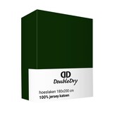 thumbnail of DoubleDry Hoeslaken Jersey 180 x 200 cm - 100% katoen - donker groen