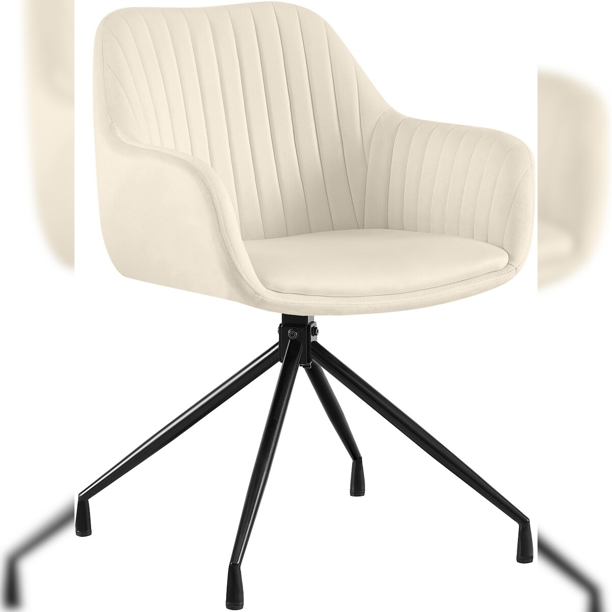 CLP Esszimmerstuhl Welby Samt HBT: 81x58x58 cm creme Samt