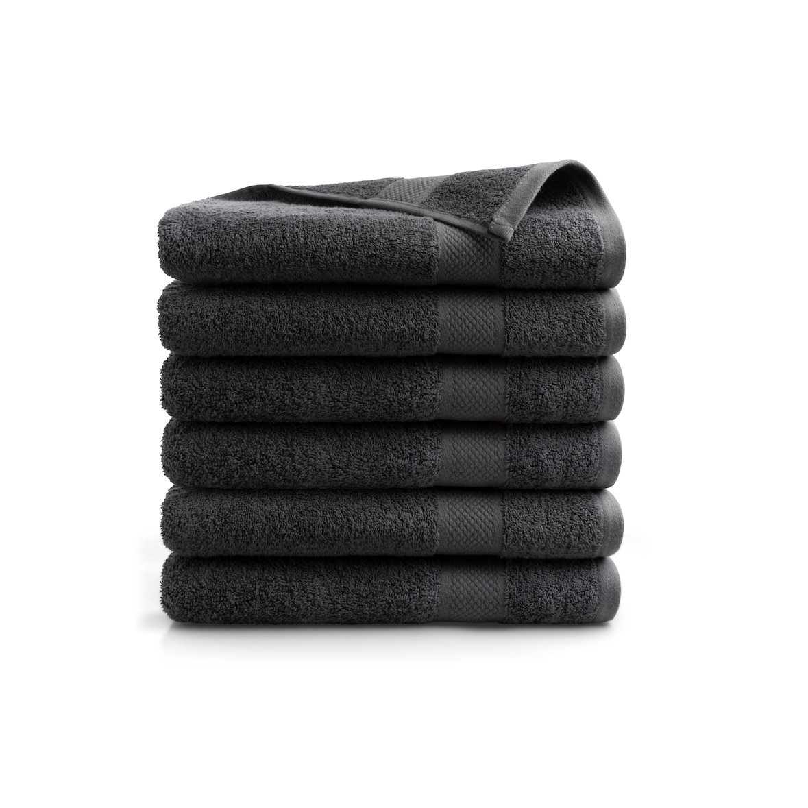 DoubleDry Badhanddoeken 6 st 70x140 cm - 100% katoen 500 g/m2 - antraciet