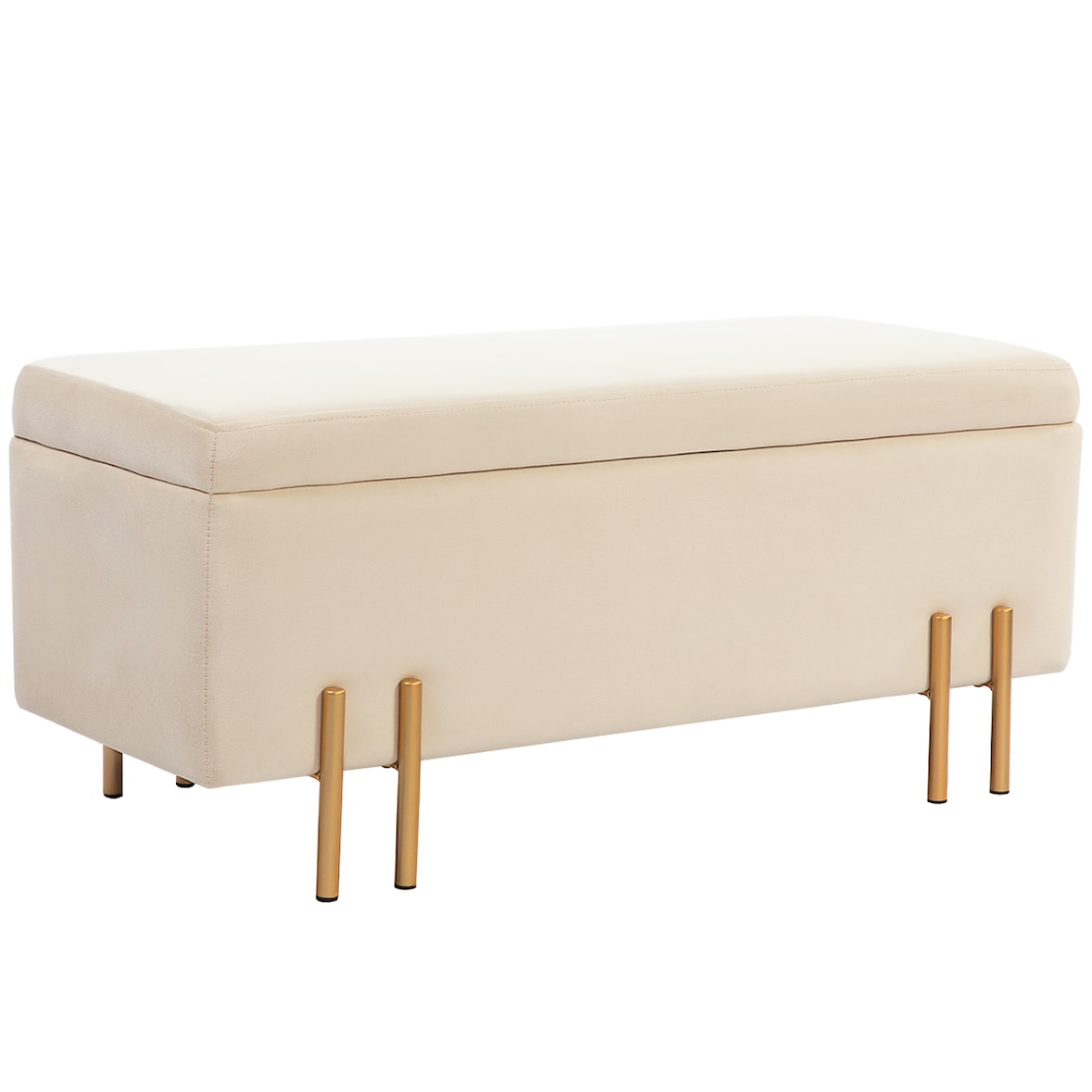 HOMCOM - Sitzbank mit Stauraum - 100L x 40B x 42H cm - beige