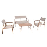 thumbnail of Tuinset voor 4 personen van beige metaal Oviala