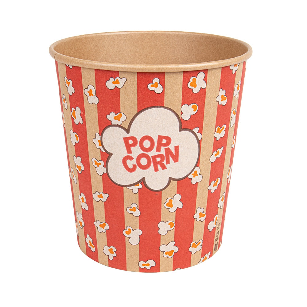 Garcia de Pou 150 Unità - Contenitori per Pop-Corn 3900 Ml 260 +20 Pe G/M2 Ø 18,5/14,5X19,5 Cm Kraft