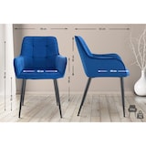 thumbnail of Funda de terciopelo para silla de comedor Ferndale Azul oscuro