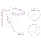 thumbnail of Helloshop26 - Set di 2 gambe robuste per tavolino da caffè a forma di X 60 x 30 cm con piedini regolabili design moderno acciaio 02_0057215