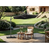 thumbnail of Tarrington House Ombrellone rotondo a semaforo Helena, acciaio, Ø 3 x 2.52 m, con manovella, idrorepellente, antracite