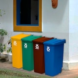 thumbnail of WellHome - Pack 3 Caixotes do lixo 110L Ideais para Reciclagem, Azul, Castanho e Amarelo