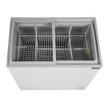 thumbnail of 200 l professionelle Gefriertruhe – 2 Glasschiebetüren – Umluftkühlung, Rollen – Polar