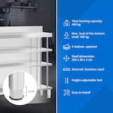 thumbnail of Royal Catering Tavolo da lavoro per bar - acciaio inox - 250 x 30 x 115 cm - 4 ripiani - retroscena -