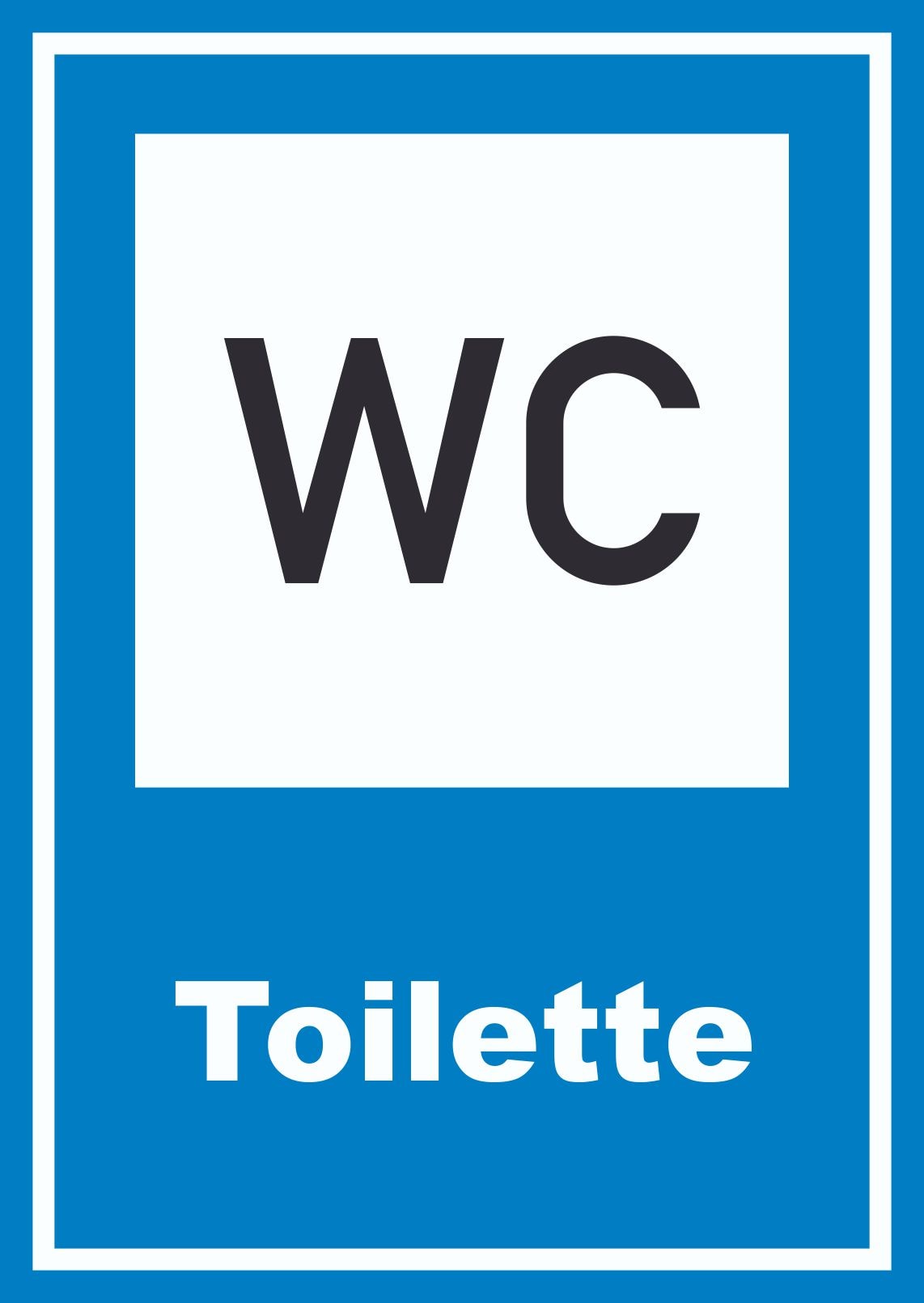 Toilette Schild A4 Rückseite selbstklebend