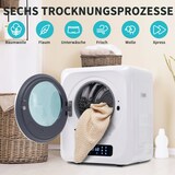 thumbnail of Wäschetrockner 3kg bis 4kg 850W mit 6 Programmen, UV-Sterilisation und Wandmontage – energieeffizient und platzsparend, Weiß