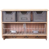 thumbnail of Estanteria Cocina HWC-A43, Estanteria Hogar, Madera de Abeto Vintage Patchwork 42x60x24cm