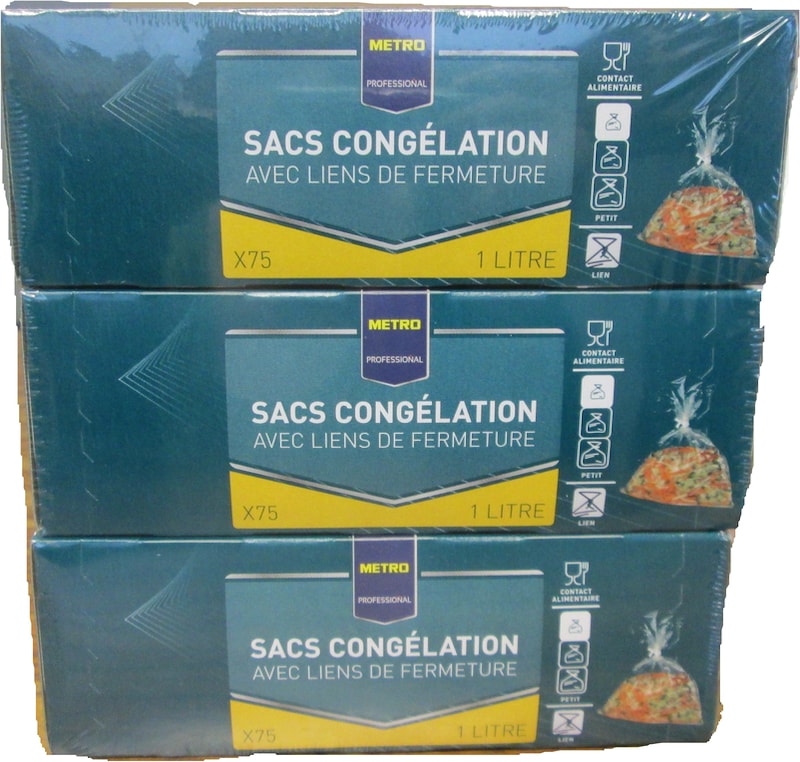 Pack De Sacs De Congélation Metro Professional - 55 Sacs (40x1L + 15x3L), Zip Hermétique, Pour Frigo Et Congélateur
