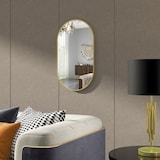 thumbnail of HOMCOM espejo de baño ovalado 40x70 cm con marco de aluminio espejo de pared decorativo horizontal o vertical para salón entrada pasillo dorado