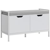 thumbnail of Banco zapatero mueble zapatero con asiento cojín extraíble para 4 pares de zapatos banco zapatero para entrada recibidor pasillo 84x35x50 cm blanco