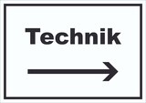 thumbnail of Technik Schild mit Text und Richtungspfeil rechts Hauswirtschaftsraum waagerecht A2 (420x594mm)
