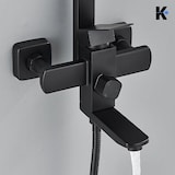 thumbnail of LANA | Conjunto de chuveiro de chuva de aço inoxidável preto fosco premium | Torneiras de design sistema de chuveiro | completa com chuveiro de mão