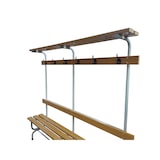 thumbnail of Panca Spogliatoio con Doghe in Legno con Spalliera con Ganci Appendiabiti