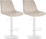 thumbnail of 2er Set Barhocker Toni Samt creme/Metall matt weiss