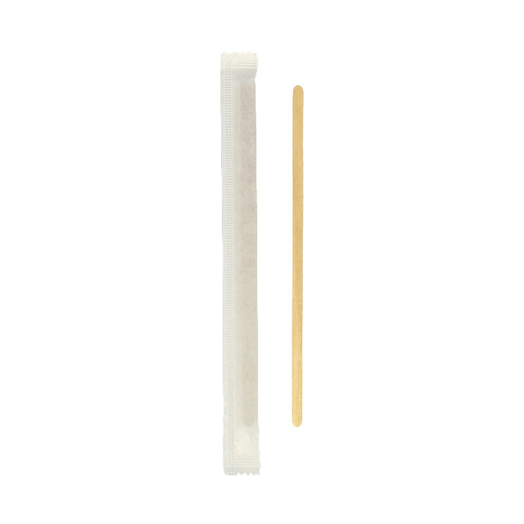 MONOUSO - Houten koffie roerstaafje verpakt 14cm (500 stuks)