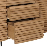 thumbnail of Credenza HWC-M49, credenza cassettiera alta, design 3D vani portaoggetti, legno massiccio mango metallo 85x142x44cm ~ naturale