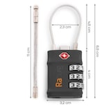 thumbnail of TSA-Zahlenschloss 4er-Set mit 3-stelliger Kombination & flexiblem Drahtbügel, Vorhängeschloss aus Zinklegierung & Stahl, Schwarz