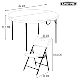 thumbnail of Pack mesa redonda plegable Ø122 cm + 4 sillas plegables blanco Lifetime