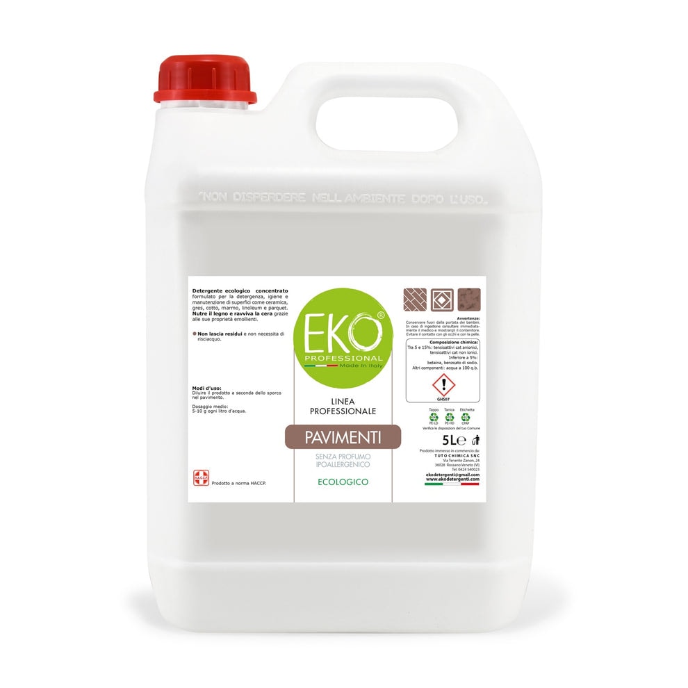 Detersivo Pavimenti Professionale Ecologico Eko Professional 5 LT - Prodotto Professionale - HACCP - CERTIFICATO BIOCERTITALIA