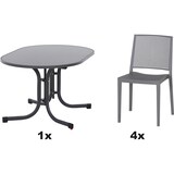 thumbnail of SIENA GARDEN Urban Lights Set 5teilig Square Stuhl gastrotauglich grau  mit Tisch Paco 140x90
