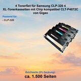thumbnail of 4 TonerSet für Samsung CLP-320 4 XL-Tonerkassetten mit Chip kompatibel CLT-P4072C von Gigao