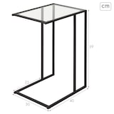 thumbnail of Max Home Mesa de apoio para sofá em metal e vidro 40x30x59 cm