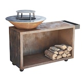 thumbnail of The Favilla FLAME Feuerschale mit Grillplatte & Plancha in Corten | Grillring, Holzstauraum, Rostig