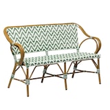thumbnail of Banquette de terrasse ALMA - Tressage vert foncé et blanc