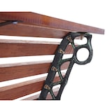 thumbnail of Gartenbank HWC-F97, Sitzbank Parkbank Holzbank, 2-Sitzer Gusseisen Holz 122cm 22kg ~ braun