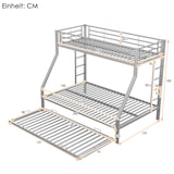 thumbnail of Merax Etagenbett für Erwachsene, Metallbett Hochbett mit ausziehbarem Bett 90x200cm/140x200cm/90x190cm, silbern