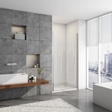 thumbnail of AICA Mampara de ducha frontal plegable,vidrio 6mm con tratamiento antical,(936-966)x1950mm