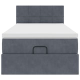 thumbnail of vidaXL Ottoman-Bett mit Matratze & LEDs Dunkelgrau 90x190 cm Samt