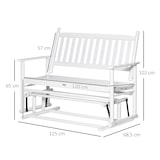 thumbnail of Outsunny Banco Mecedora de Jardín de 2 Plazas Banco Balancín de Madera con Reposabrazos Respaldo de Listones para Exterior Carga 250 kg 125x68,5x102cm