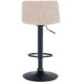 thumbnail of Banco de bar Hover em tecido creme/metal fosco preto