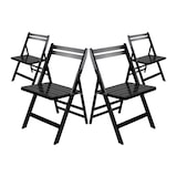 thumbnail of Pack 4 Sillas Plegables de Madera de Bambú Negro 42.5x47.5x79cm O91