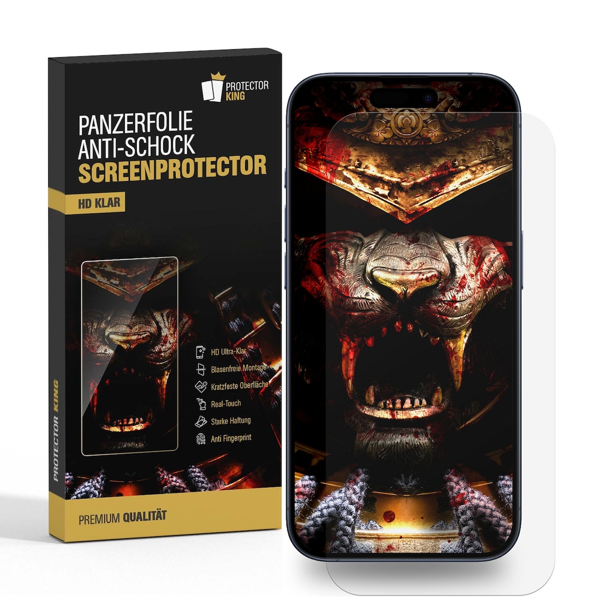 2x Panzerfolie für iPhone 18 Pro Max Anti-Shock HD klar Displayschutz Schutzfolie Screen-Protector, Anti-Kratz, Anti-Schmutz