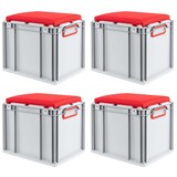 thumbnail of PROREGAL Eurobox NextGen Seat Box Rot | HxBxT 36,5x30x40cm | 30 Liter | Griffe geschlossen | Eurobehälter, Sitzbox, Transportbox, Transportbehälter
